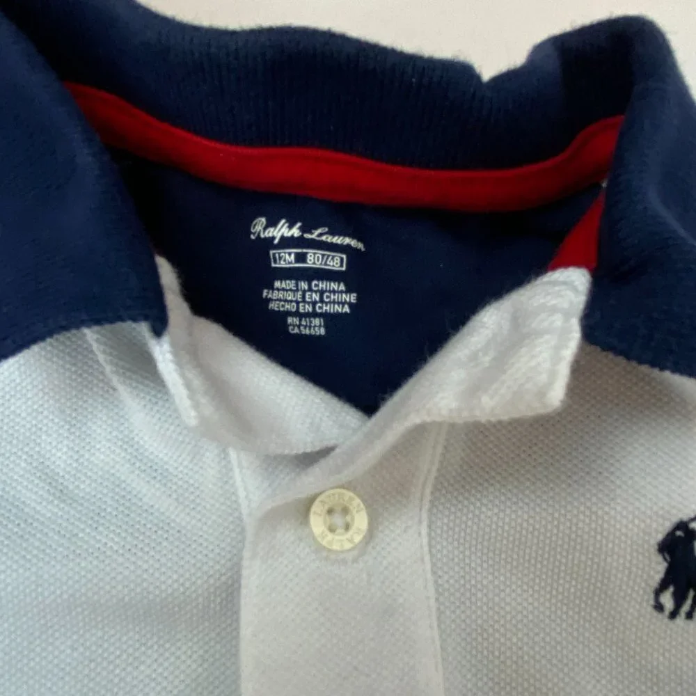 Ralph Lauren body suit American flag Red White Blue Sz 12M